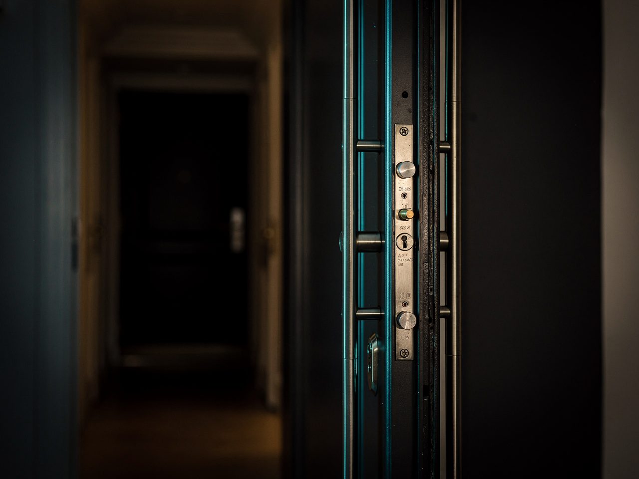Porte blindee avec serrure multipoints installee dans un appartement